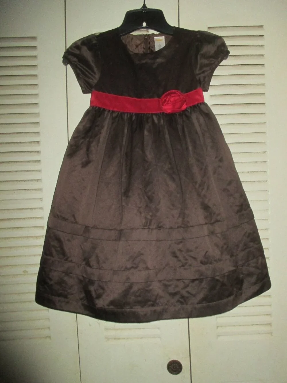 Gymboree HOLIDAY TRADITIONS Dressy Dress Size 6 VINTAGE- CHOCOLATE & CRANBERRY